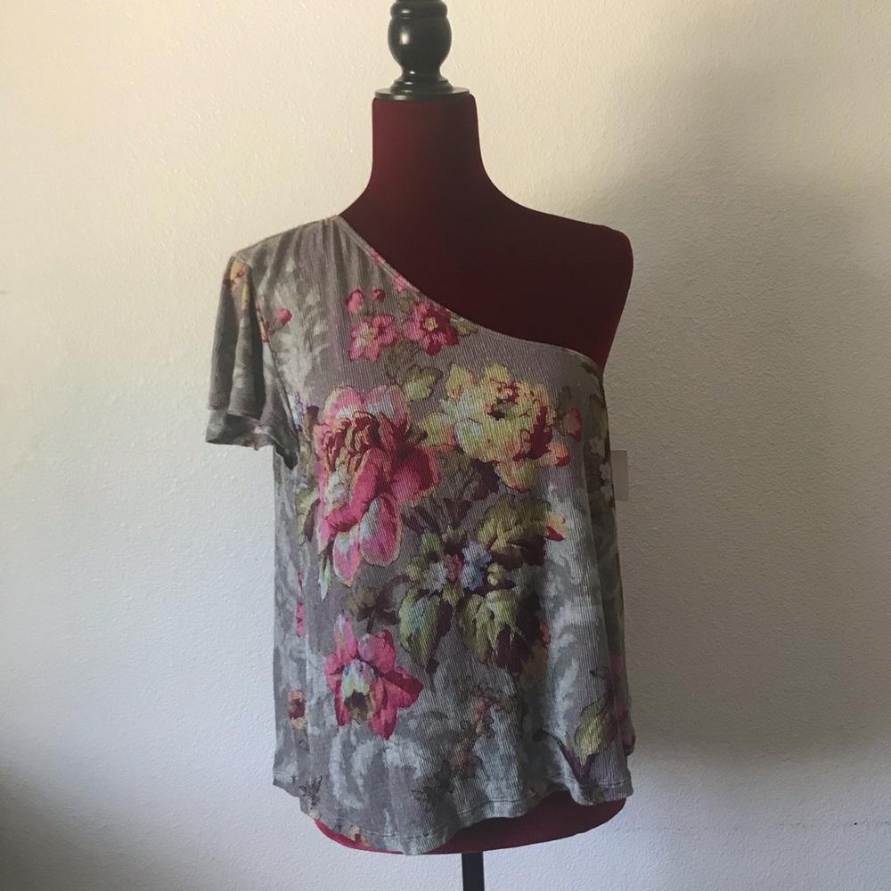 Women’s off shoulder BP Floral Blouse Top Cute M